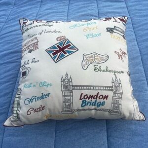 Cloud 9 London Embroidered Square Decorative Pillow